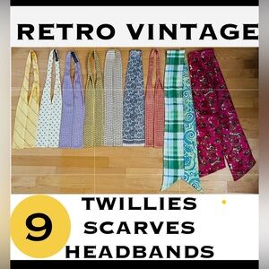 9 Vintage Retro Twilly/Bandeau/Purse
Scarf/Scarves/Headbands/Twillies/ Pony Tail